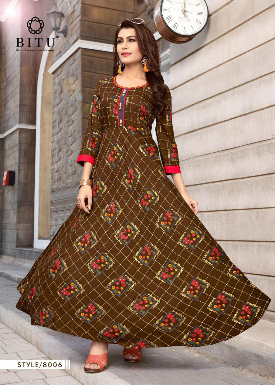 Muskaan Vol-3 Bitu Designer Discharge Print with Foil Kurta Muskaan Vol-3 Bitu Designer Discharge Print with Foil Kurta